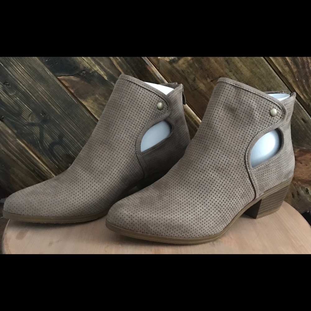 Boutique Taupe Ankle Booties, new in box